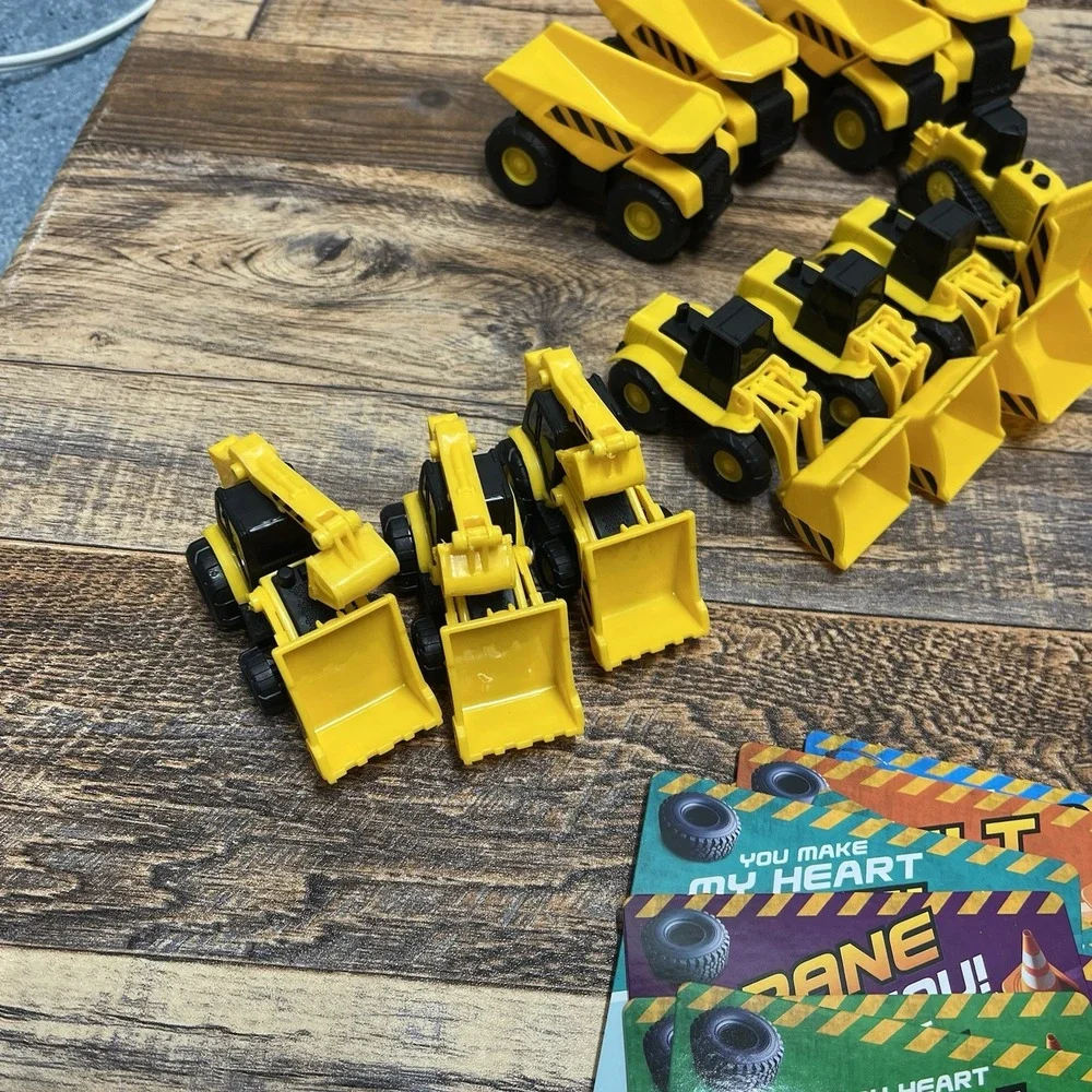 Construction Vehicle Mixed Lot includes matching Valentines